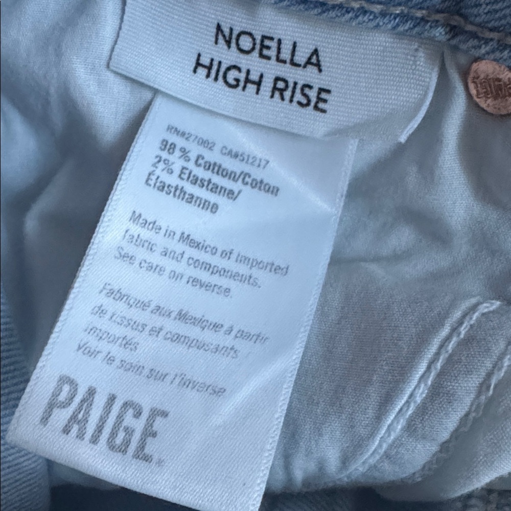 PAIGE Noella High Rise Light Blue Straight Leg Jeans Designer Denim 26 Ankle - Picture 9 of 10